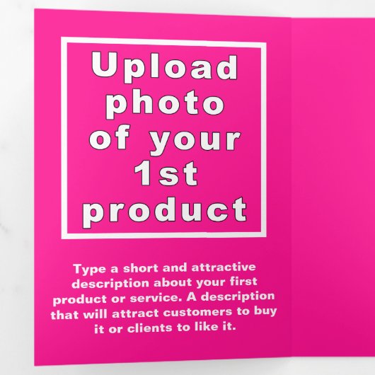 Roze | Christmas | Business Trifold Kaart (Binnenzijde eerst)