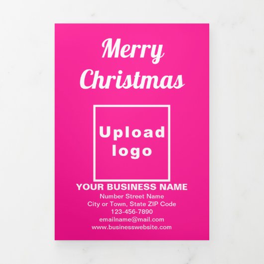 Roze | Christmas | Business Trifold Kaart (Cover)