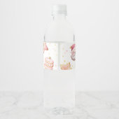 Roze Christmas Cookie Baby shower Waterfles Etiket (Achterkant)