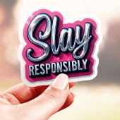 Roze Chroom Slaag Verantwoordelijk Esthetisch Sticker