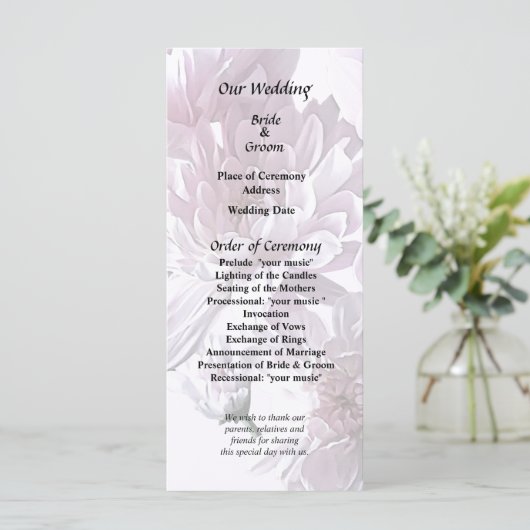 Roze chrysant hart programma (Staand voorkant)