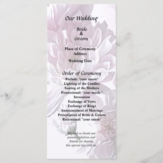 Roze chrysant hart programma (Voorkant)