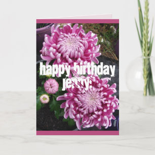 Roze Chrysanthemum bloemen bloemen Birthday Kaart