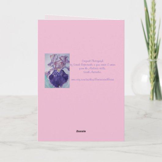 Roze Chrysanthemum bloemen bloemen Birthday Kaart (Achterkant)