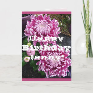 Roze Chrysanthemum bloemen bloemen Birthday Kaart