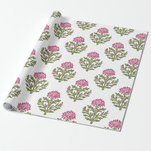 Roze Chrysanthemum Blokdruk, Kerstmis
