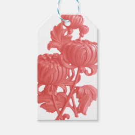 Roze Chrysanthemum Cadeaulabel