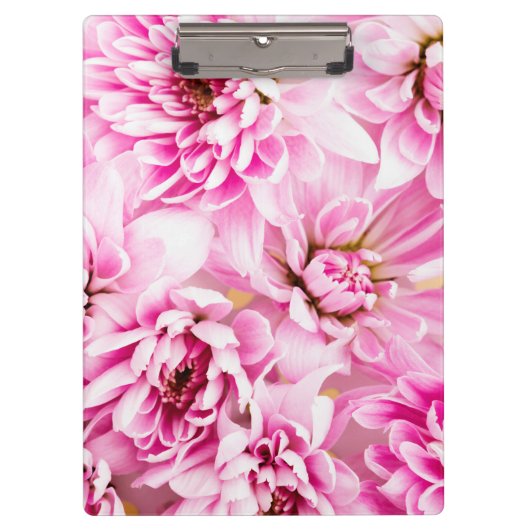 Roze Chrysanthemum Flower Klembord (Voorkant)