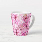 Roze Chrysanthemum Flower Latte Mok (Rechterhoek)