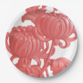 Roze Chrysanthemum Papieren Bordje (Voorkant)