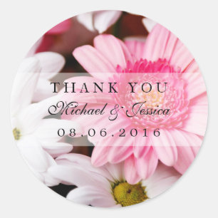 Roze chrysanthemum ventilator Dank je wel Stickers