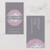 Roze Chrysanthemum Visitekaartje (Voorkant / Achterkant)