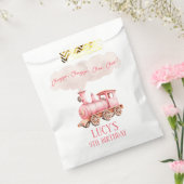 Roze Chugga Choo Choo Trein Verjaardagsfeest Bedankzakje (Gezegeld)