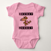 Roze Chunky Monkey Cute Baby One Piece Romper (Voorkant)