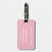 Roze Ciao Bella Bagagelabel (Achterkant verticaal)