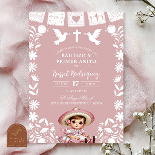 Roze Cielito Lindo Bautizo y Primer Anito Kaart