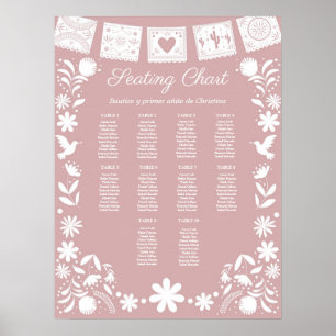 Roze Cielito Lindo zitplaatsenkaart voor de doop Poster