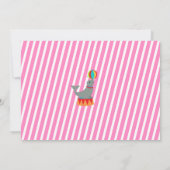 Roze Circus Carnival Foto Birthday Invitations Kaart (Achterkant)