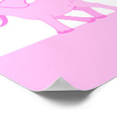 Roze Circus Cute Elephant Baby shower Welkom Poster (Hoek)