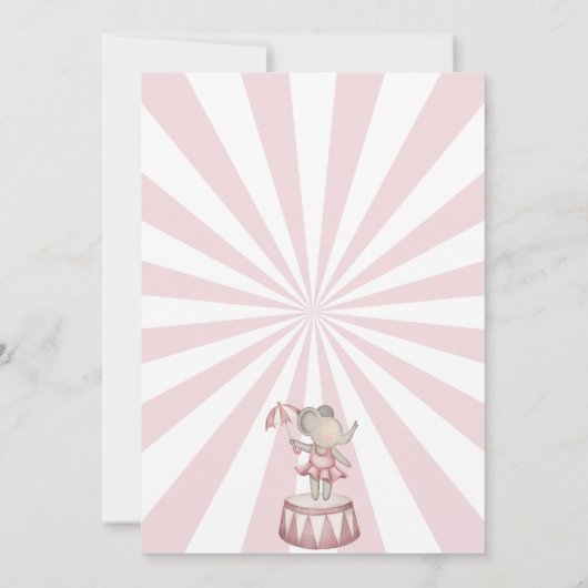 Roze Circus Verjaardagsfeest Uitnodiging Carnaval (Achterkant)