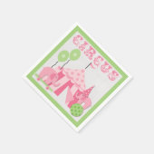 Roze Circus Verjaardagspapier servetten (Hoek)