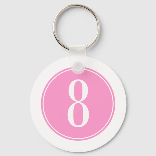 Roze cirkel #8 sleutelhanger (Voorkant)