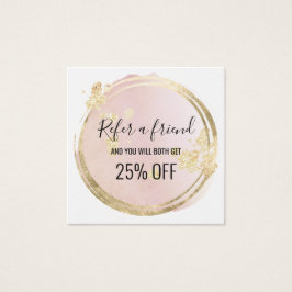 roze cirkel design verwijzingskaart vierkante visitekaartjes