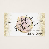 roze cirkel design verwijzingskaart visitekaartje (Voorkant)