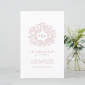 Roze cirkel met informatie over de bruiloft van bl (Staand voorkant)