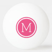 Roze Cirkel Monogram Gepersonaliseerd Pingpongballen (Voorkant)