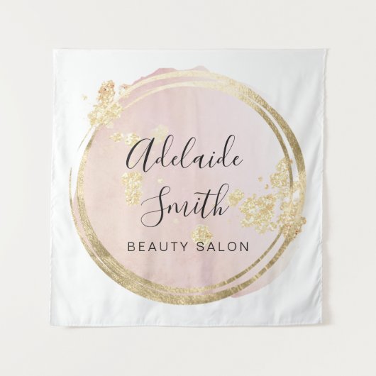 roze cirkel ontwerp wandkleed (Voorkant)