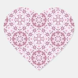  Roze Cirkelpatroon Romantisch Hart Sticker
