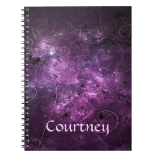 Roze cirkels Fractal Spiral Boundnotebook Notitieboek