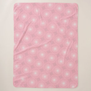 Roze cirkels patroon sherpa deken
