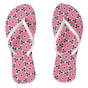 Roze cirkels patroon teenslippers