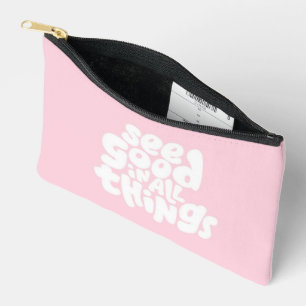 Roze citaten Make-up/ Huidverzorgingsprint Naai Za Etui