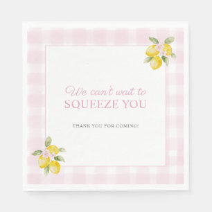 Roze citroen baby shower lunch servetten