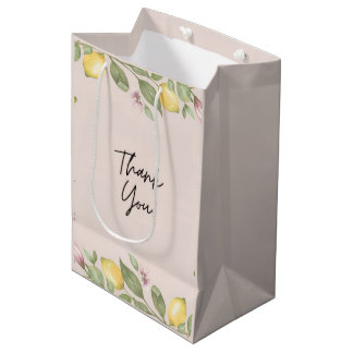 Roze citroen bedankkaart / cadeaukaart medium cadeauzakje