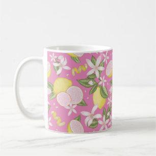 Roze Citroen Bloemen Citrus Koffie Mok