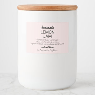 Roze Citroen Jam Keuken Pantry Mason Jar Canning Voedselcontainer Etiket