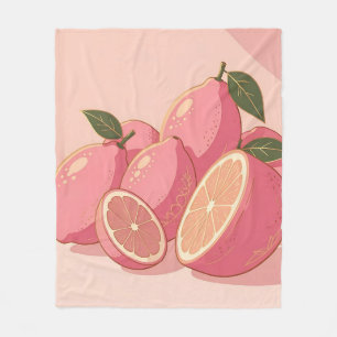 Roze Citroen Modern Vrouwelijk Citrus Fleece Deken