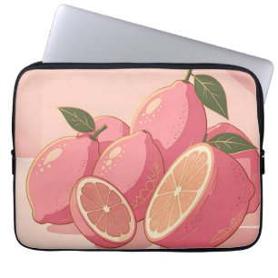 Roze Citroen Modern Vrouwelijk Citrus Laptop Sleeve