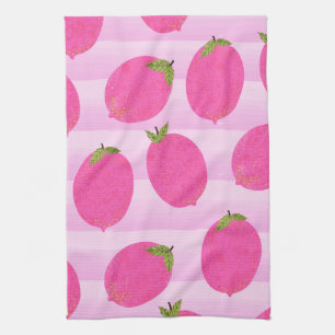 Roze Citroenen Zomer Fruit Waterverf Leuke Helder Theedoek