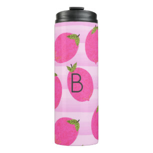Roze Citroenen Zomer Fruit Waterverf Leuke Helder Thermosbeker
