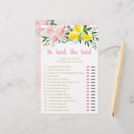 Roze citroensbloem He Said She Said bruidsfeest sp (Voorkant / Achterkant in situ)