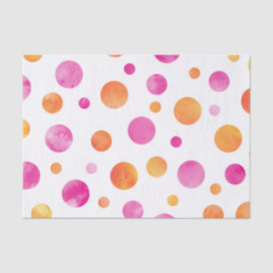 Roze Citrus Waterverf Polka Dots Tissuepapier