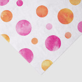 Roze Citrus Waterverf Polka Dots Tissuepapier (Detail)