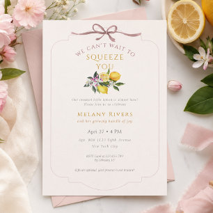 Roze Citrusbloesem Baby Shower Uitnodiging