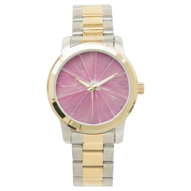 Roze citrusvruchten horloge (Voorkant)