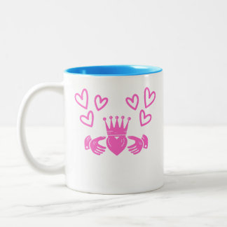 Roze Claddagh-koffiemok Tweekleurige Koffiemok